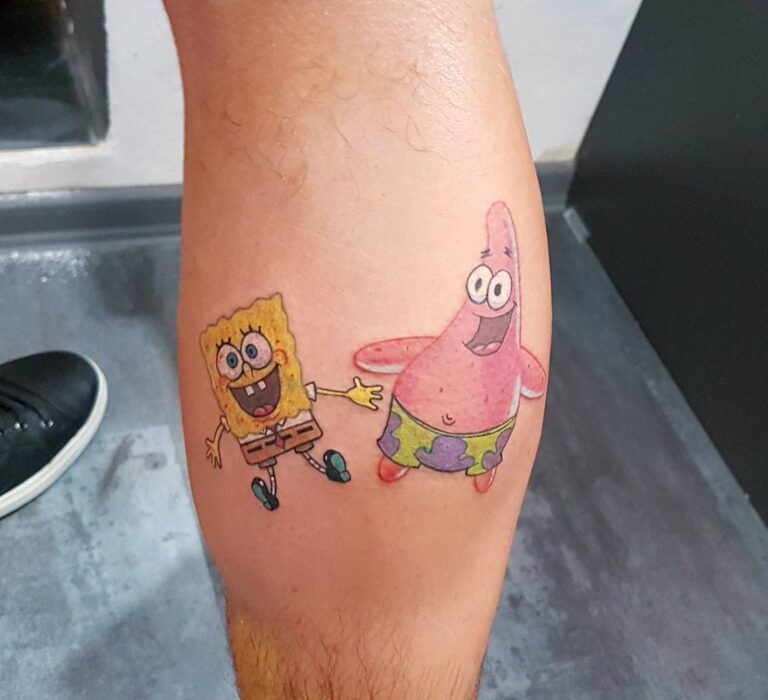 Tetování z filmů a pohádek, Spongebob na lýtku