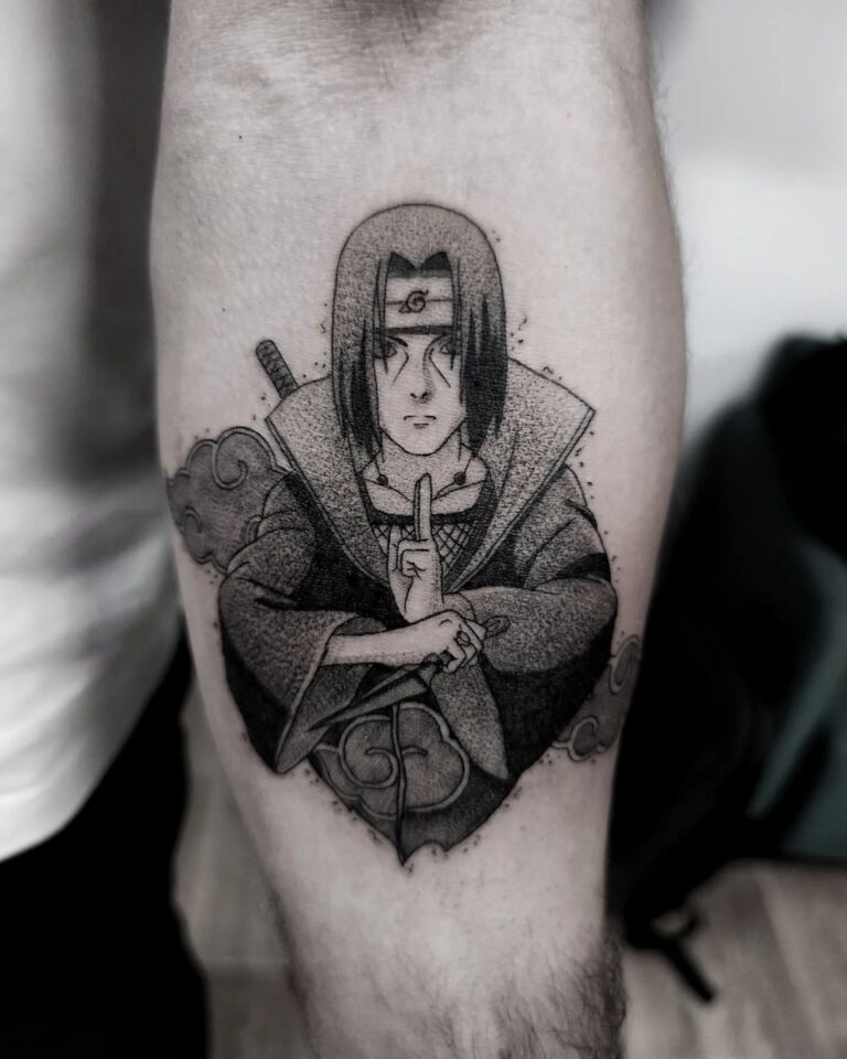 Tetování z filmů a pohádek, Itachi z Naruta na předloktí