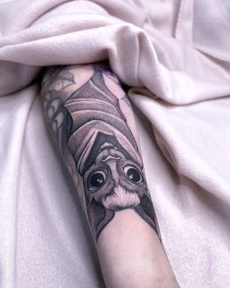 Tetování zvířata, netopýr na předloktí