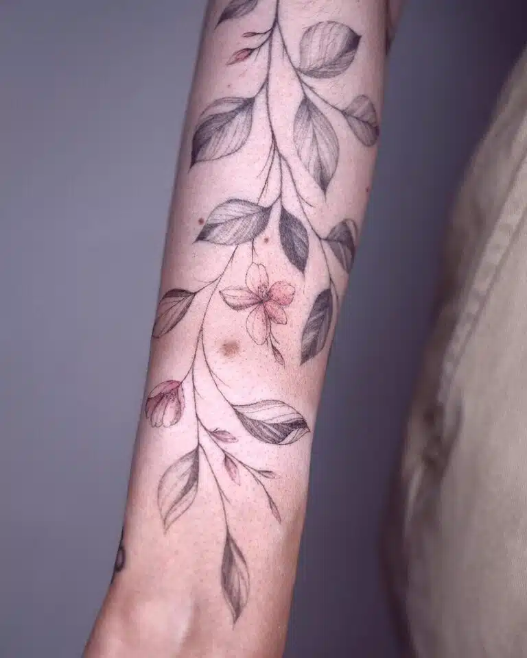 Tetování symbol luční kvítí na předloktí