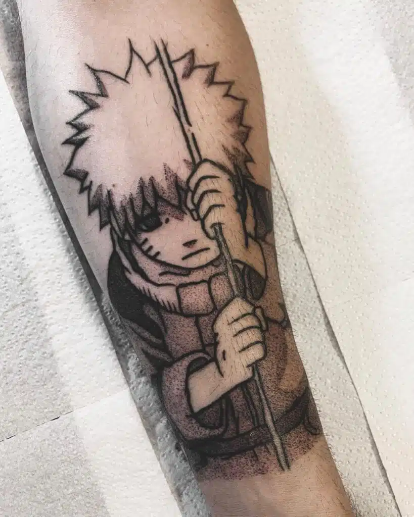 Tetování z filmů a pohádek, anime, Naruto na předloktí