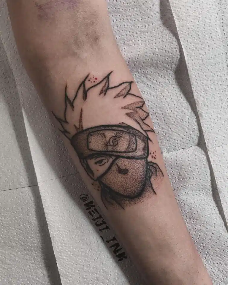 Tetování z filmů a pohádek, anime, Naruto, Kakashi na předloktí