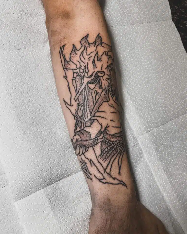 Tetování z filmů a pohádek, anime, Naruto, Sasuke x Susanoo na předlokí