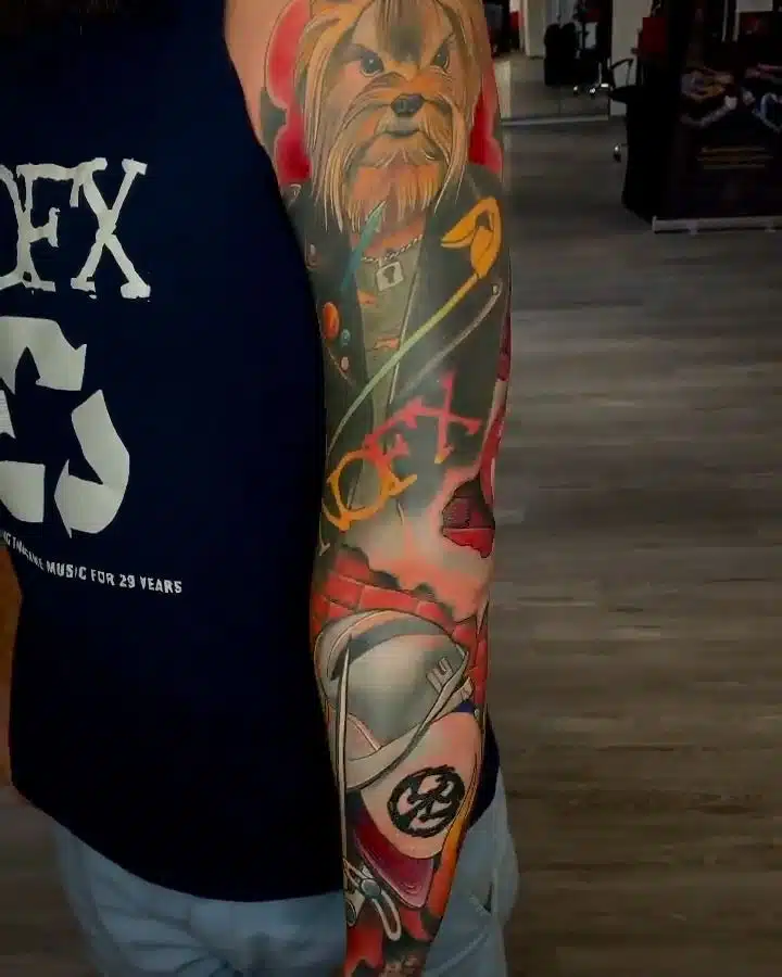 Tetování pes, karetní hra, symbolika štěstí na ruce