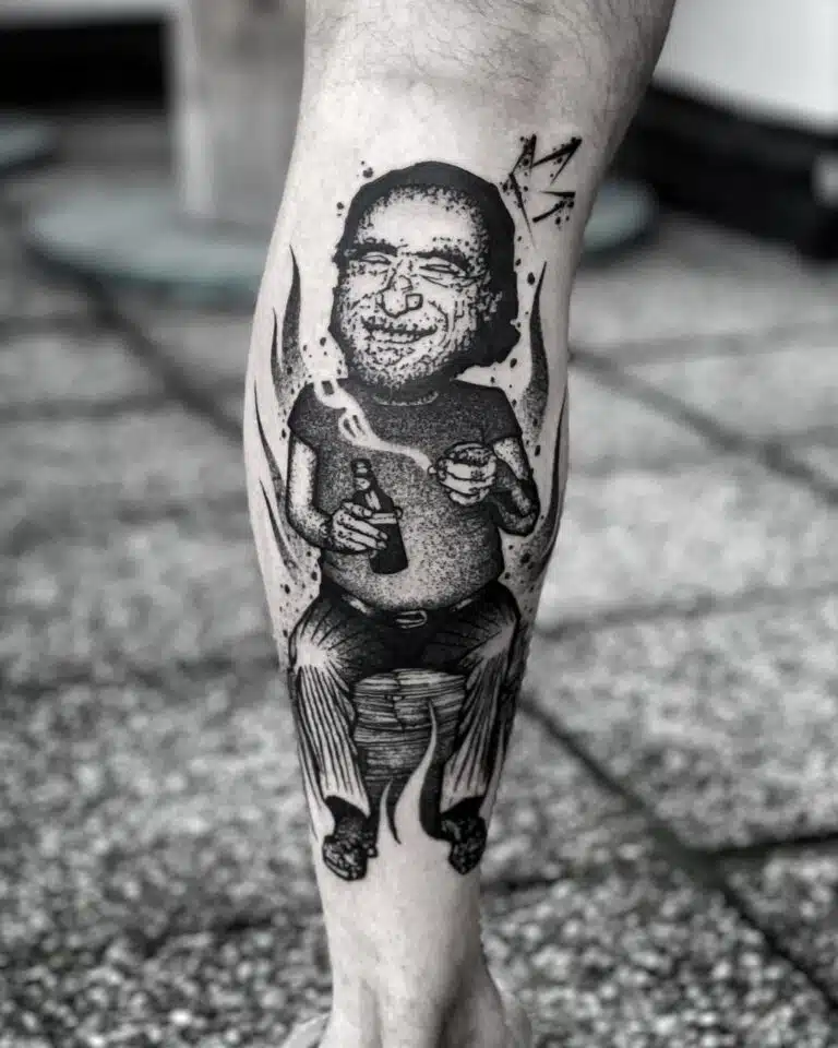 Tetování osobnosti, Charles Bukowski na lýtku