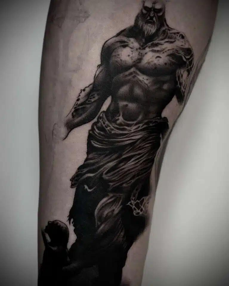 Tetování náboženství Anubis, portréty na lýtko