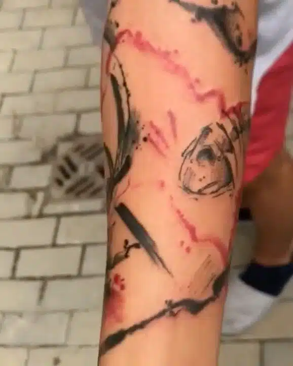 Tetování zvíře, jelen, ryba na předloktí