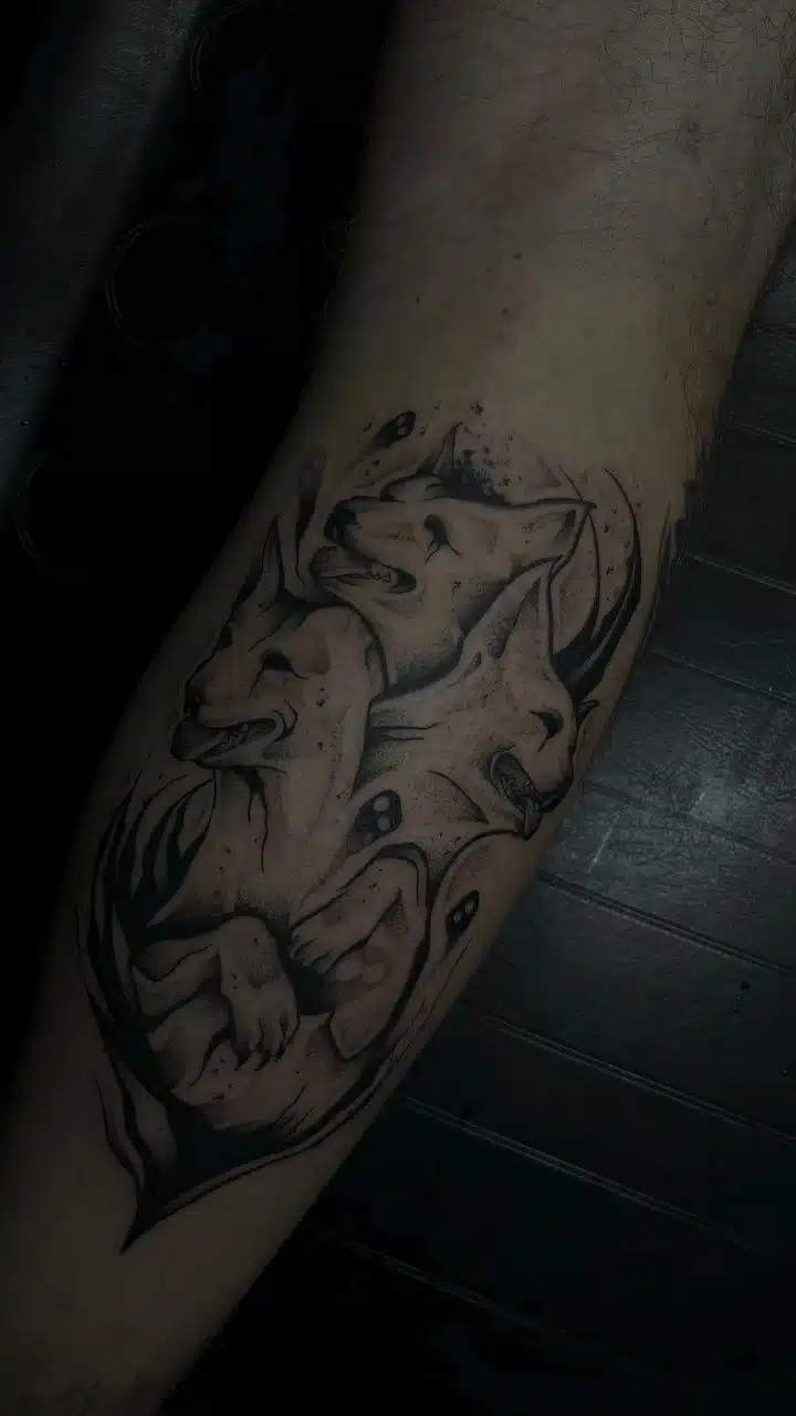 Tetování zvířata, psi na lýtko