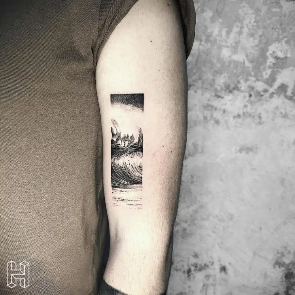 Tetování příroda, moře na paži