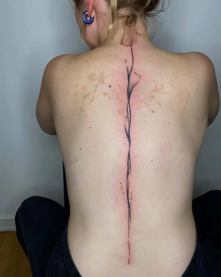 Abstraktní tetování čára, symbol na páteř