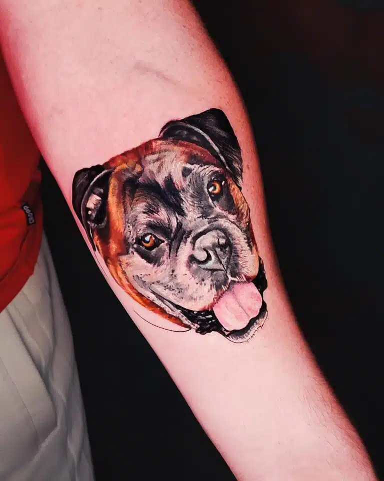 Tetování zvíře, pes na předloktí