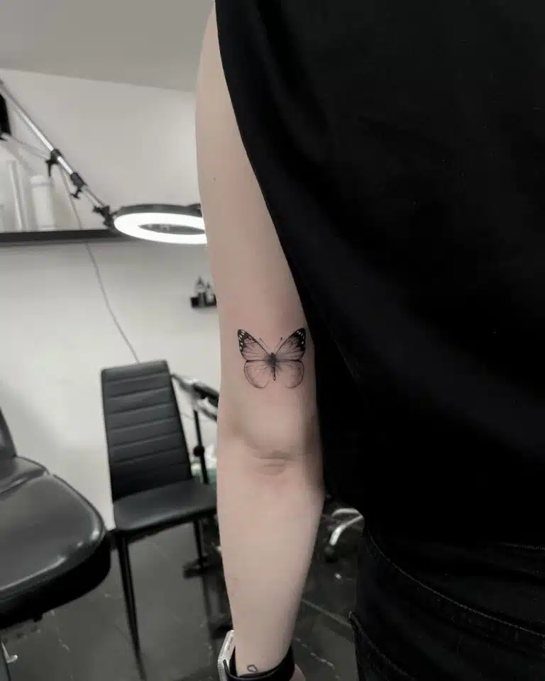 Tetování zvíře motýl na paži