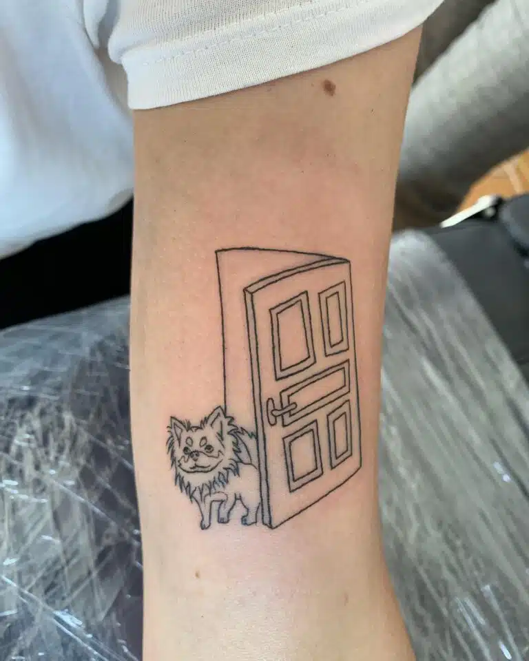 Tetování zvíře pes na rameno