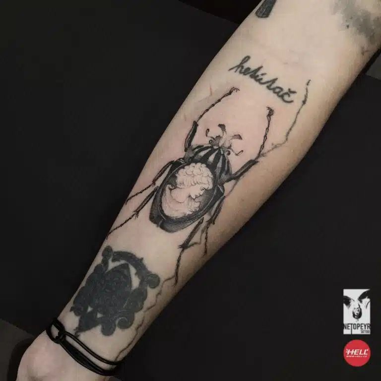 Tetování tetování zvíře, hmyz, symbol na předloktí