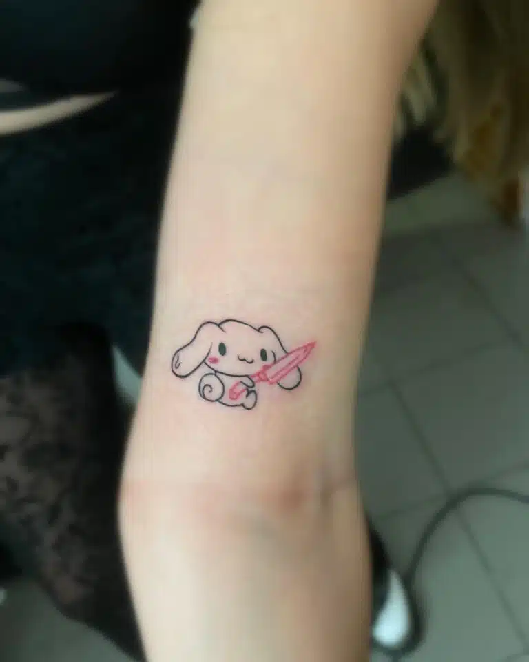 Tetování zvířata, králík na paži
