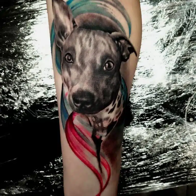 Tetování zvíře, pes na předloktí