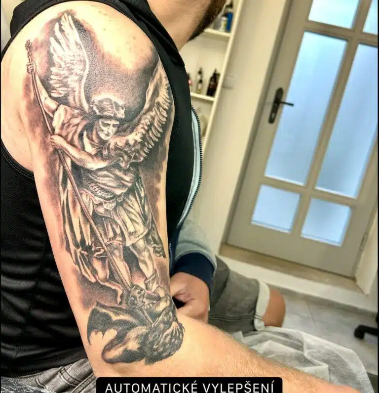 Tetování anděl, Archanděl Michael na rameni