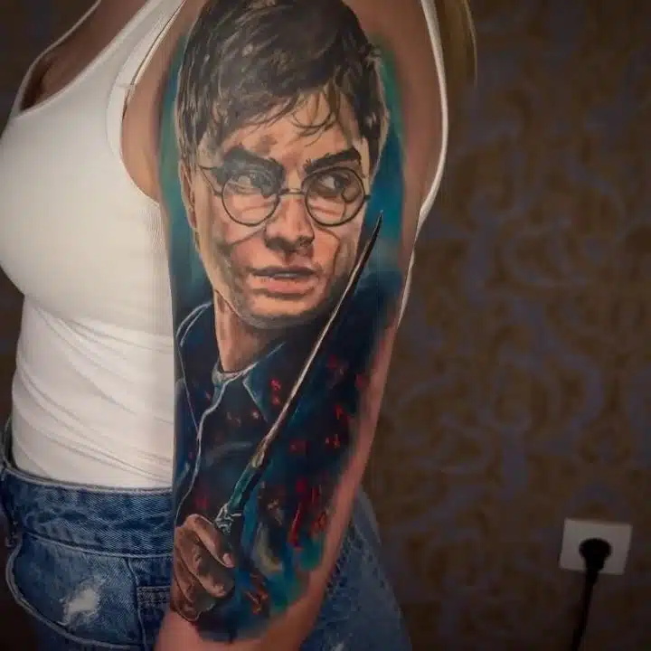 Tetování z filmů a pohádek Harry Potter na rameno