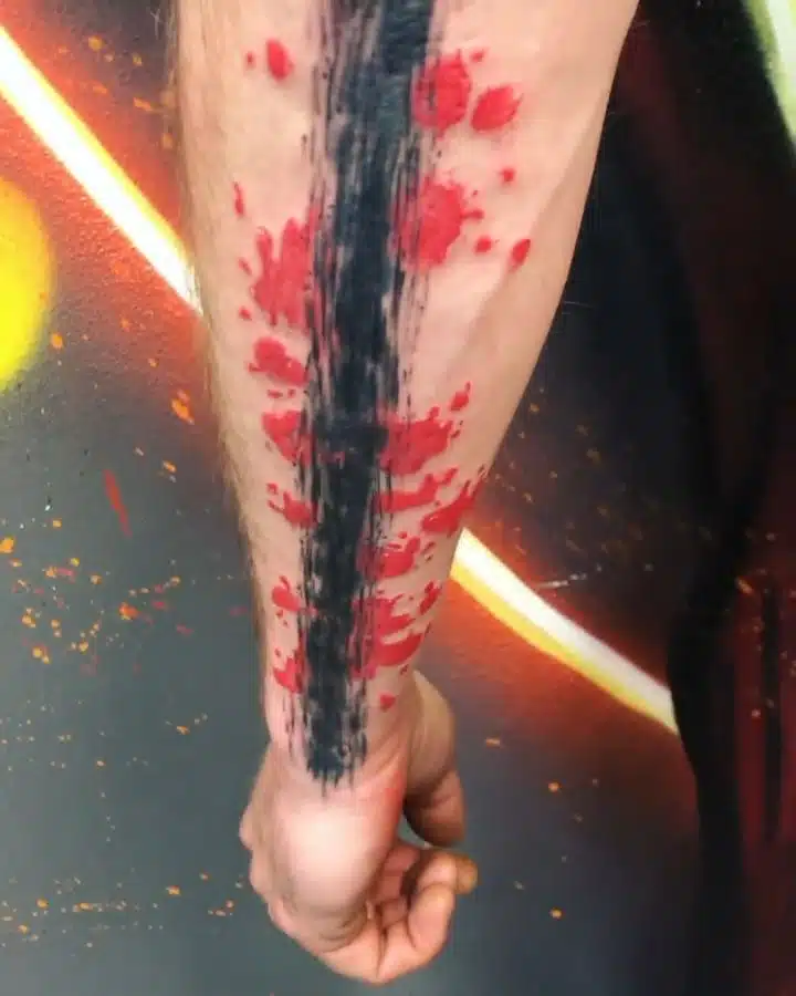 Tetování čára, pruh na předloktí