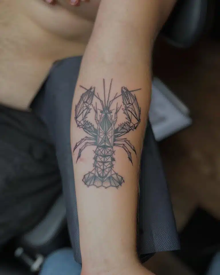 Tetování zvíře, rak znamení zvěrokruhu na předloktí