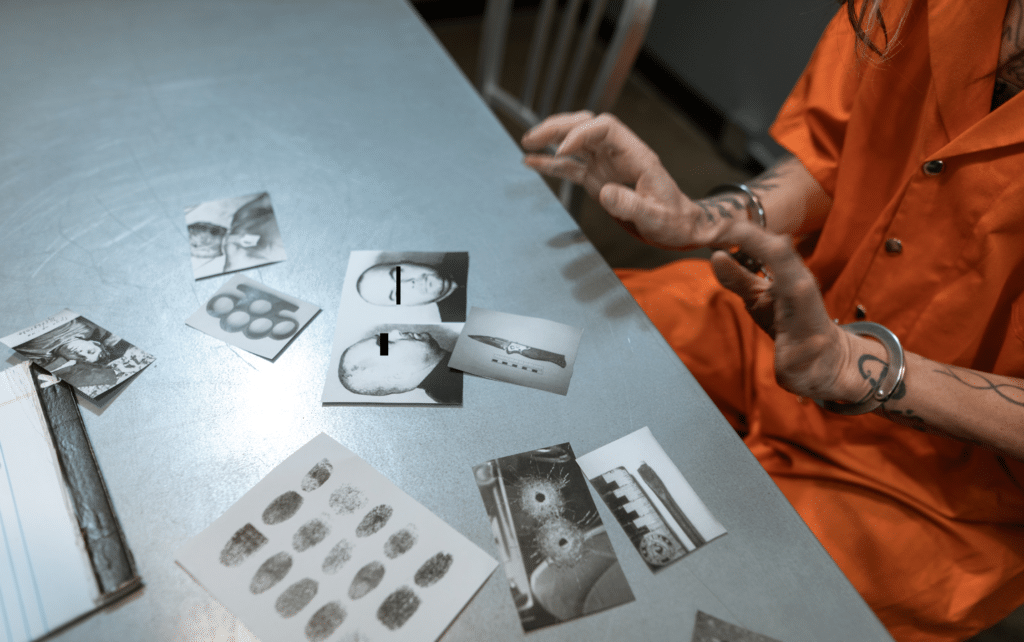 Výslech člena gangu.