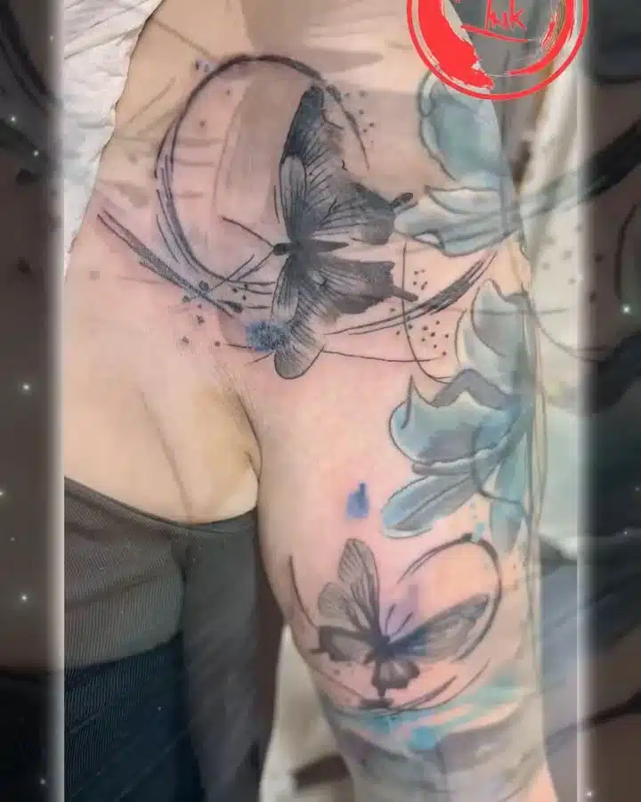 Tetování zvíře, motýl na rameni