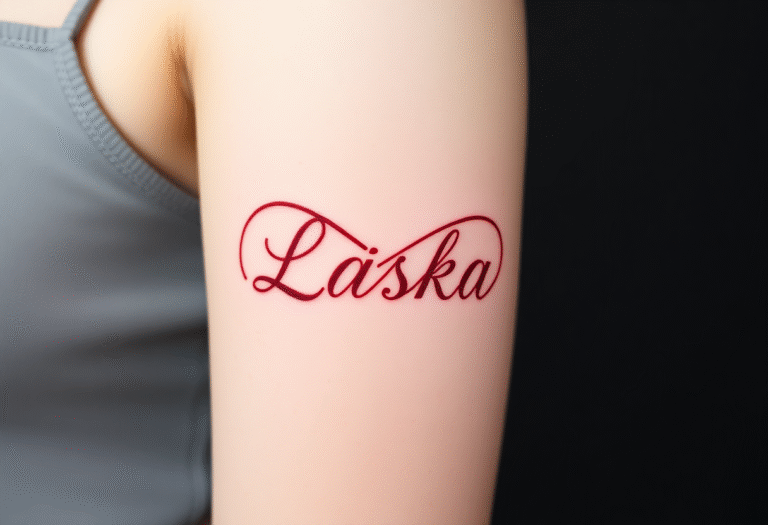 Tetování nekonečno láska na paži