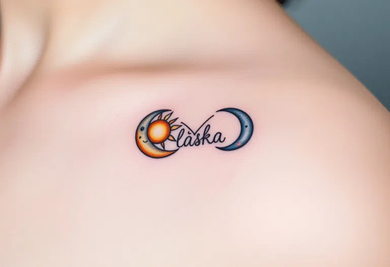Tetování nekonečno láska pod klíční kost