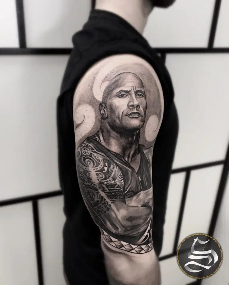 Tetování portrét osobnosti, The Rock na paži