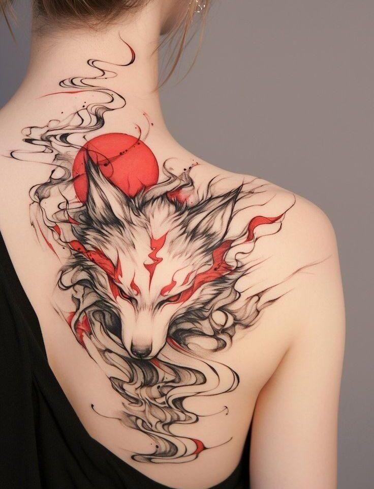 Japonský styl tetovaní lišky