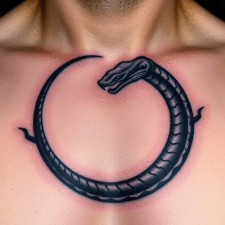 Tetování znaky a symboly, uroboros na hrudník