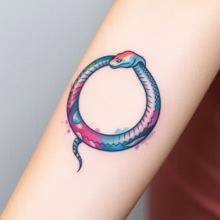 Tetování znaky a symboly, uroboros, náramek na předloktí