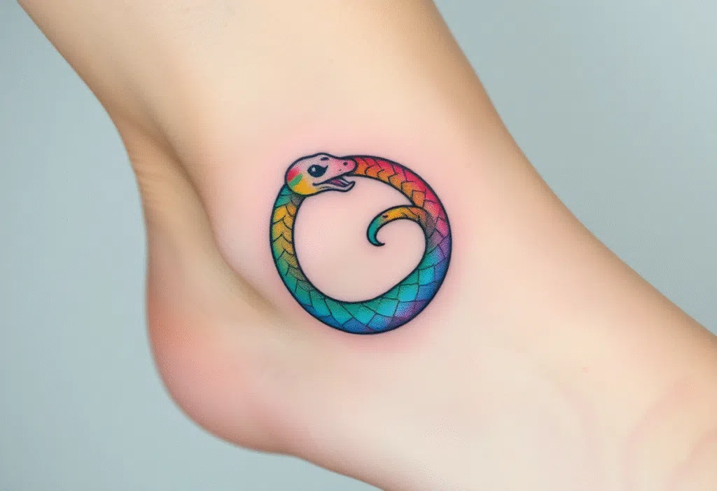 Tetování znaky a symboly, uroboros na kotník