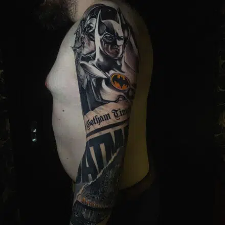 Tetování z filmů a pohádek Batman na rukáv