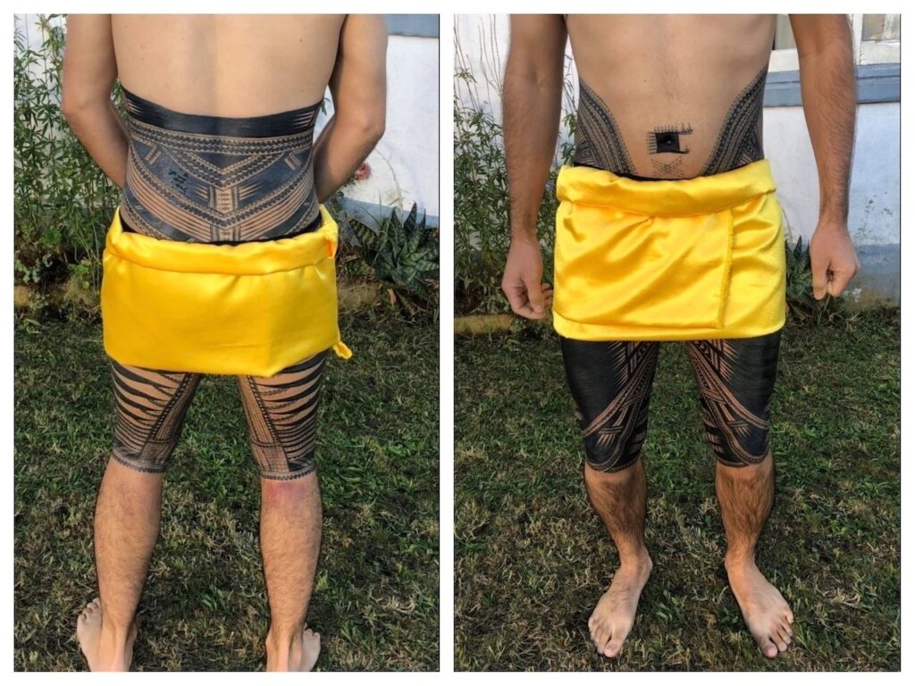 Tradiční pea tetování u muže.