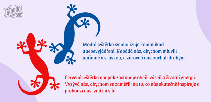 ještěrky v barevných provedeních