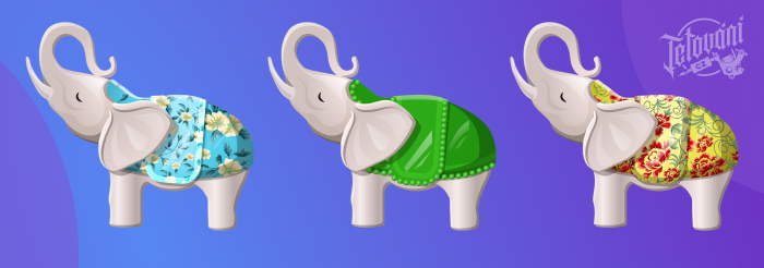  slon se zvednutým chobotem jako symbol štěstí 