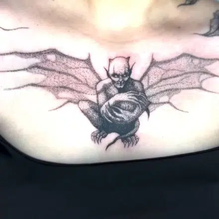 Tetování ďábel na hrudník