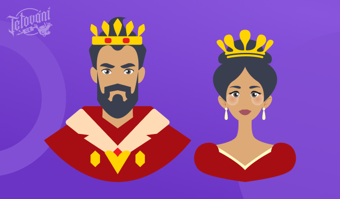 kral a kralovna s korunou na hlave 