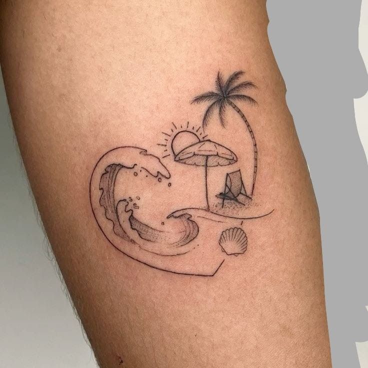 Palma na pláži.