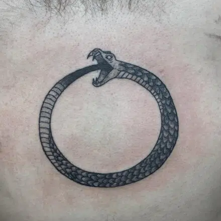 Tetování symbol Uroboros na hrudník
