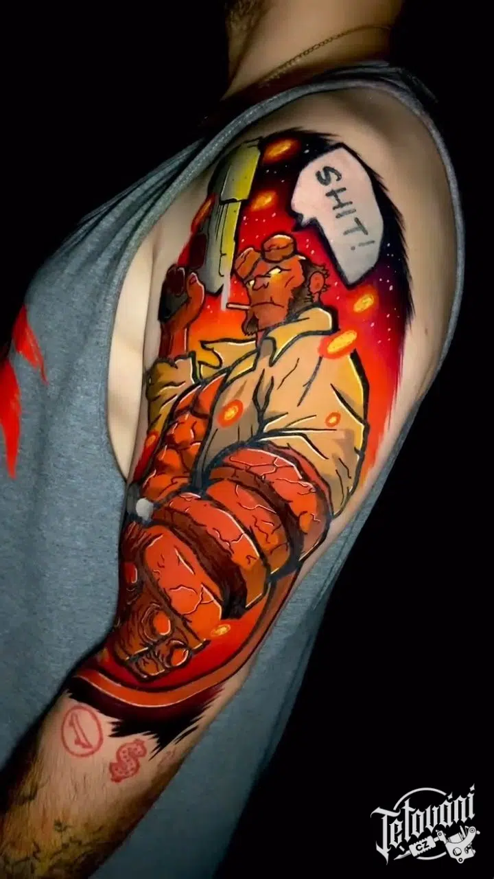 Tetování z filmů a pohádek, Hellboy na rameni