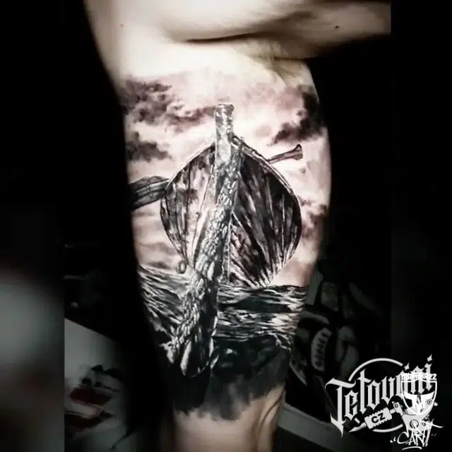 Tetování příroda, moře na paži