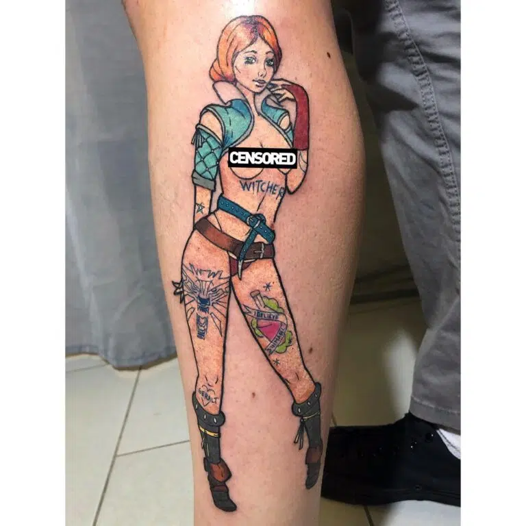 Tetování žena na lýtku