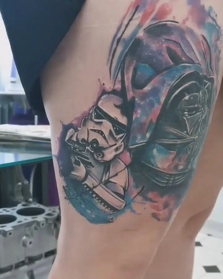 Tetování z filmů a pohádek, Star Wars na stehně