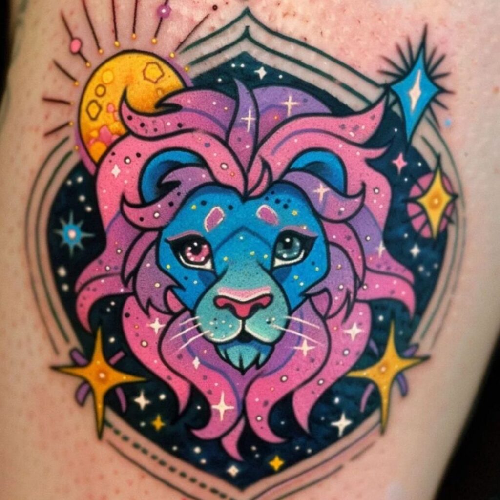 Barevné znamení zvěrokruhu lev.