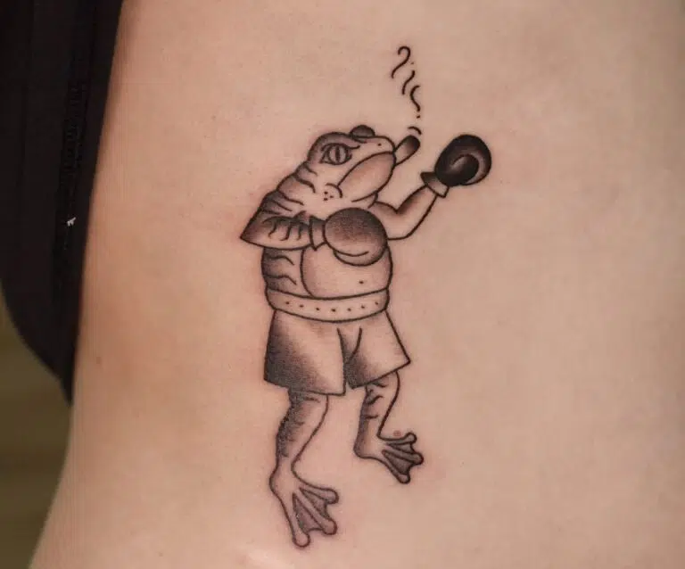 Tetování zvíře, žába na stehně