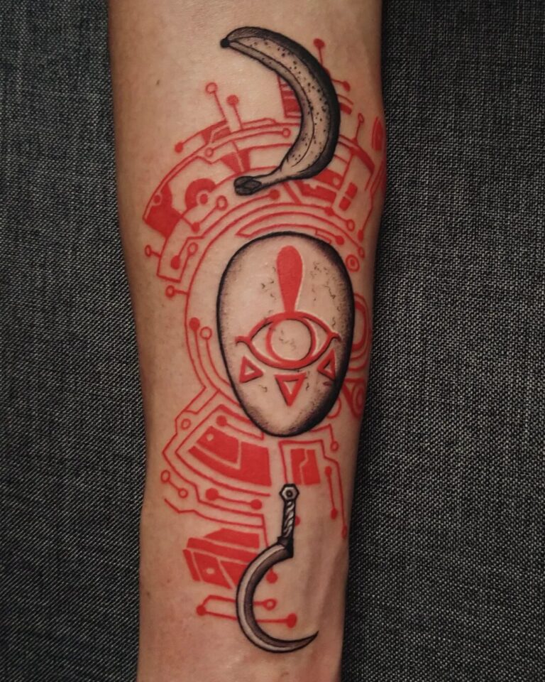 Tetování ornamenty, předměty na předloktí
