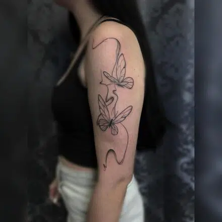 Tetování zvíře, motýly na rameno