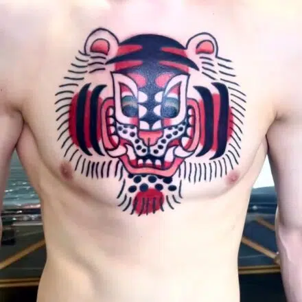 Tetování tygr na hrudník